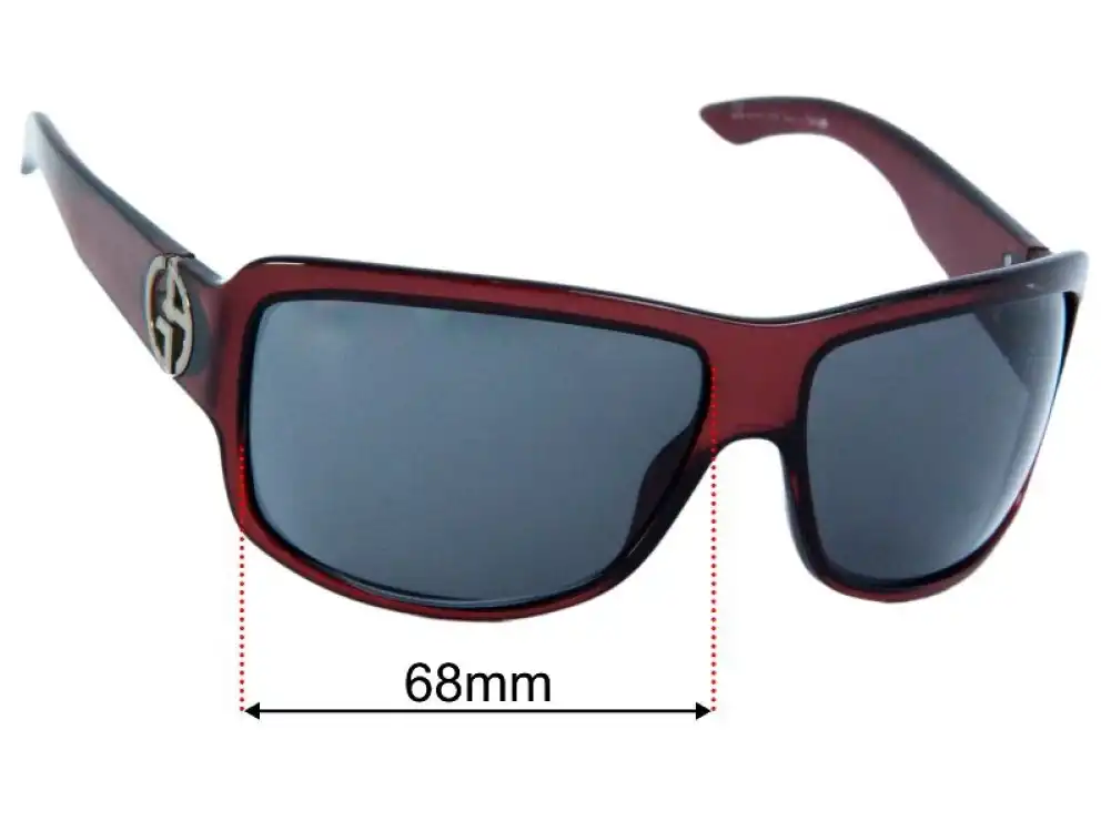 Sunglass Fix Lentes de Repuesto para Giorgio Armani GA 276/S - 68mm Wide - Side View Sunglass Fix Lentes de Repuesto para Giorgio Armani GA 276/S - 68mm Wide - Side View