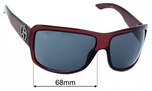 Sunglass Fix Lentes de Repuesto para Giorgio Armani GA 276/S - 68mm Wide - Side View Giorgio Armani GA 276/S Lentes de Repuesto 68mm wide - Side View
