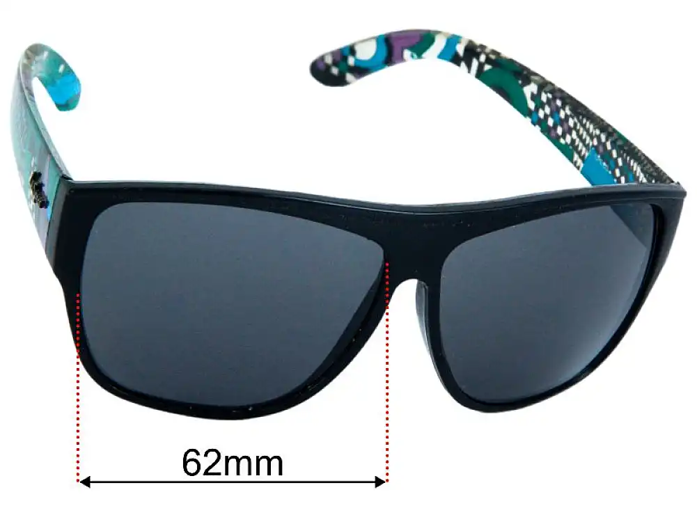 Sunglass Fix Lentes de Repuesto para Le Specs Nu-Ro - 62mm Wide - Side View Sunglass Fix Lentes de Repuesto para Le Specs Nu-Ro - 62mm Wide - Side View