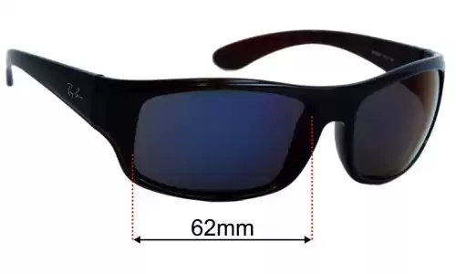 Sunglass Fix Lentes de Repuesto para Ray Ban RB4092 - 62mm Wide - Side View Ray Ban RB4092 Lentes de Repuesto 62mm wide - Side View