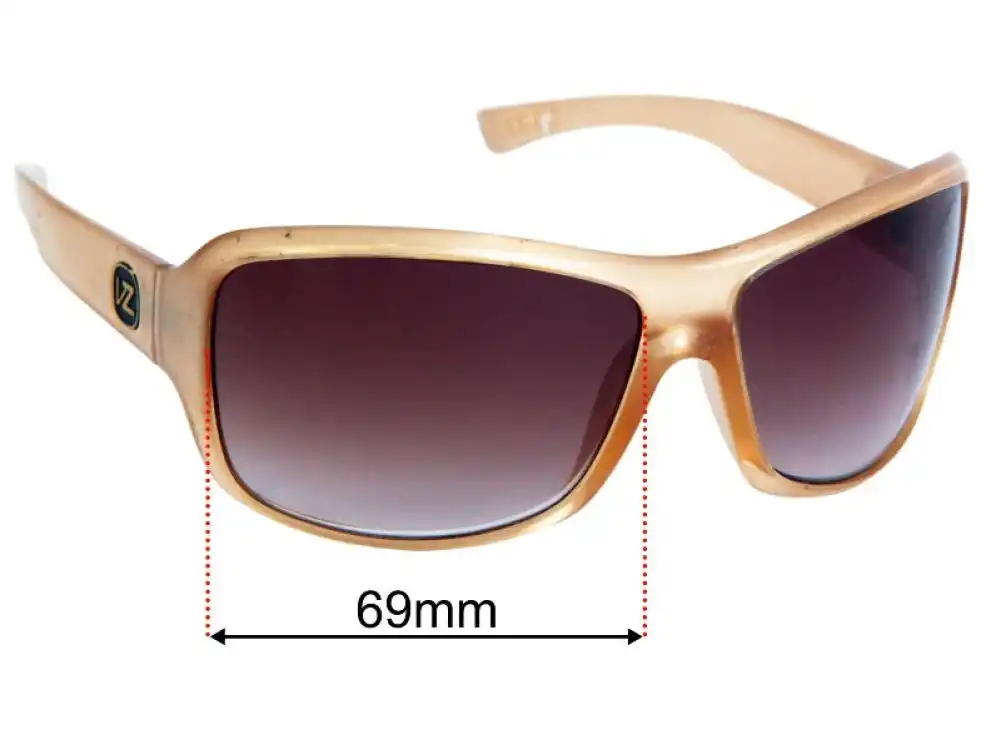 Sunglass Fix Lentes de Repuesto para Von Zipper Zorg - 69mm Wide - Side View Sunglass Fix Lentes de Repuesto para Von Zipper Zorg - 69mm Wide - Side View