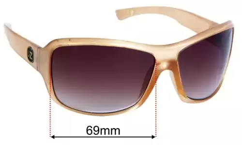 Sunglass Fix Lentes de Repuesto para Von Zipper Zorg - 69mm Wide - Side View Von Zipper Zorg Lentes de Repuesto 69mm wide - Side View