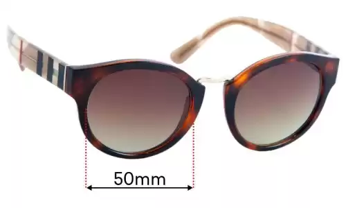 Sunglass Fix Lentes de Repuesto para Burberry B 4227 - 50mm Wide Burberry B 4227 Lentes de Repuesto 50mm wide
