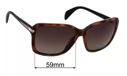 Sunglass Fix Lentes de Repuesto para Prada SPR14P - 59mm Wide Prada SPR14P Lentes de Repuesto 59mm wide