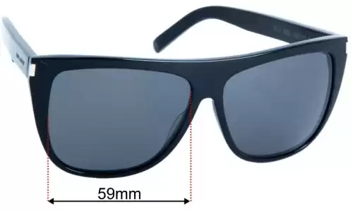 Sunglass Fix Lentes de Repuesto para Yves Saint Laurent SL 1 - 59mm Wide Yves Saint Laurent SL 1 Lentes de Repuesto 59mm wide