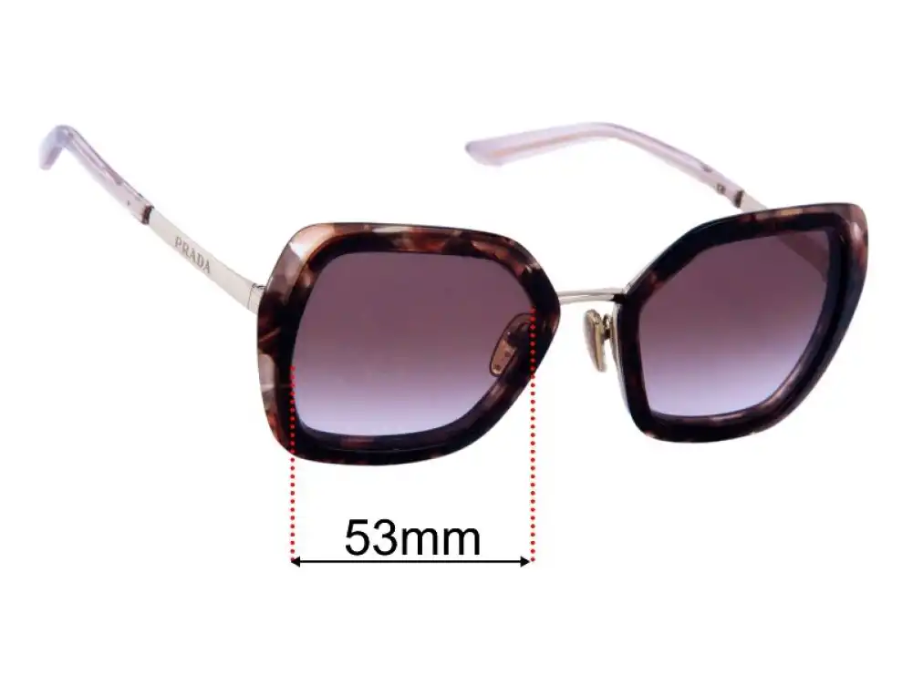 Sunglass Fix Lentes de Repuesto para Prada SPR53Y - 53mm Wide Sunglass Fix Lentes de Repuesto para Prada SPR53Y - 53mm Wide