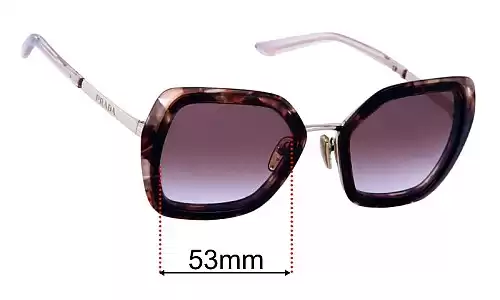 Sunglass Fix Lentes de Repuesto para Prada SPR53Y - 53mm Wide Prada SPR53Y Lentes de Repuesto 53mm wide