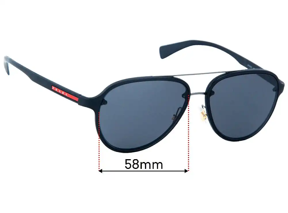 Sunglass Fix Lentes de Repuesto para Prada SPS 52S - 58mm Wide Sunglass Fix Lentes de Repuesto para Prada SPS 52S - 58mm Wide