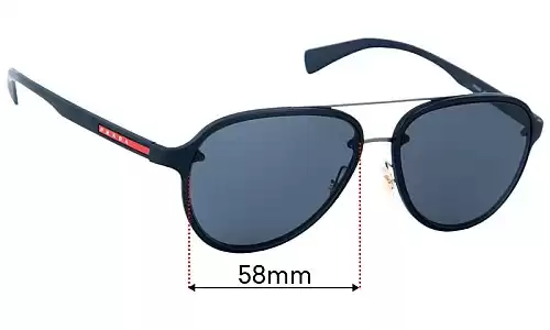 Sunglass Fix Lentes de Repuesto para Prada SPS 52S - 58mm Wide Prada SPS 52S Lentes de Repuesto 58mm wide