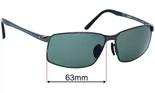 Sunglass Fix Lentes de Repuesto para Porsche P 8541 - 63mm Wide Porsche P 8541 Lentes de Repuesto 63mm wide