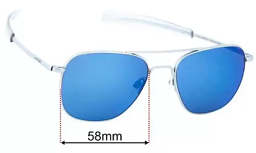 Sunglass Fix Lentes de Repuesto para Randolph Engineering AF206 - 58mm Wide Randolph Engineering AF206 Lentes de Repuesto 58mm wide