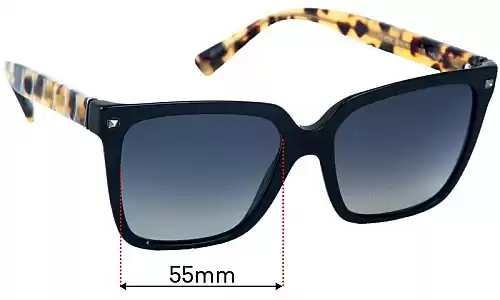 Sunglass Fix Lentes de Repuesto para Valentino VA4098 - 55mm Wide Valentino VA4098 Lentes de Repuesto 55mm wide