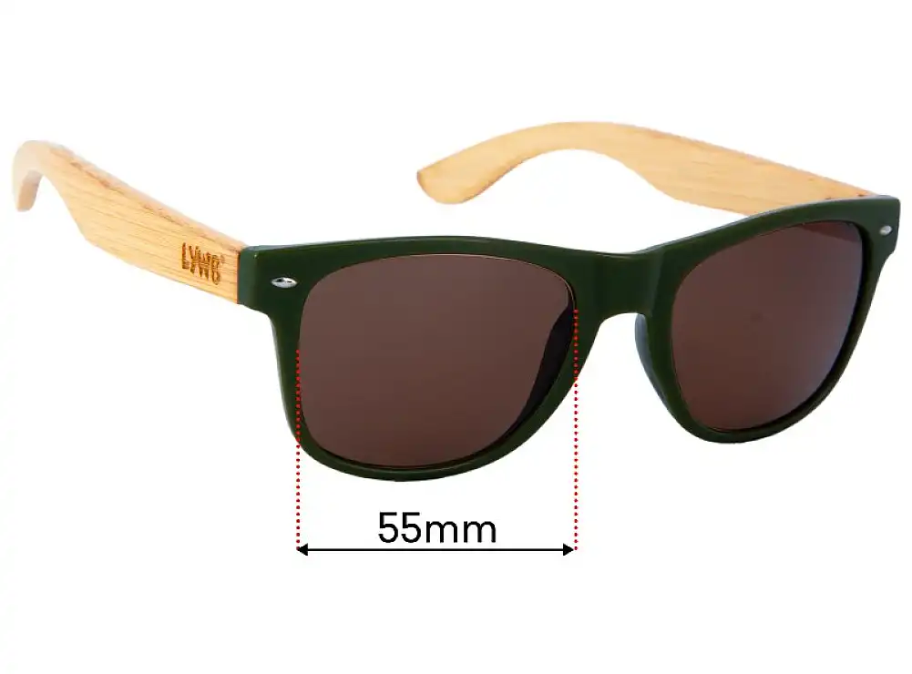 Sunglass Fix Lentes de Repuesto para LYWB Matt Green - 55mm Wide Sunglass Fix Lentes de Repuesto para LYWB Matt Green - 55mm Wide