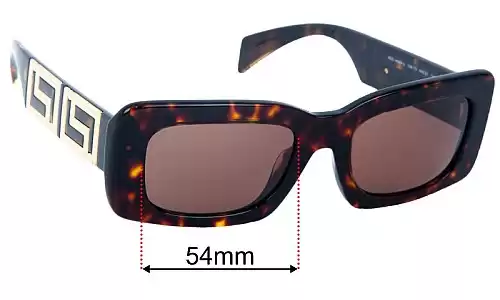 Sunglass Fix Lentes de Repuesto para Versace MOD 4444-U - 54mm Wide Versace MOD 4444-U Lentes de Repuesto 54mm wide