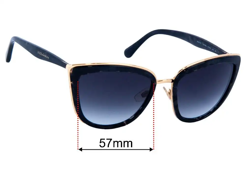 Sunglass Fix Lentes de Repuesto para Dolce & Gabbana DG2113 - 57mm Wide Sunglass Fix Lentes de Repuesto para Dolce & Gabbana DG2113 - 57mm Wide