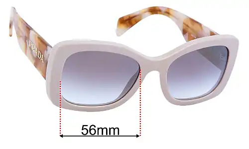 Sunglass Fix Lentes de Repuesto para Prada SPRA08 - 56mm Wide Prada SPRA08 Lentes de Repuesto 56mm wide