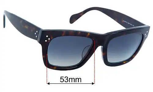Sunglass Fix Lentes de Repuesto para Celine CL41071/F/S - 53mm Wide Celine CL41071/F/S Lentes de Repuesto 53mm wide