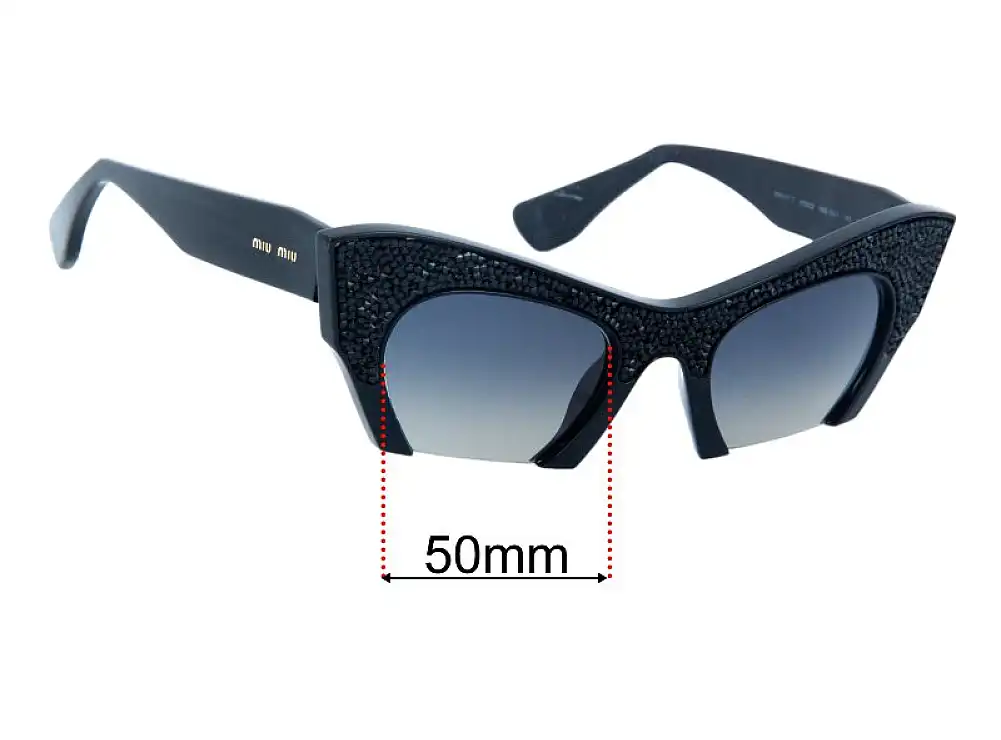 Sunglass Fix Lentes de Repuesto para Miu Miu SMU01Q - 50mm Wide Sunglass Fix Lentes de Repuesto para Miu Miu SMU01Q - 50mm Wide