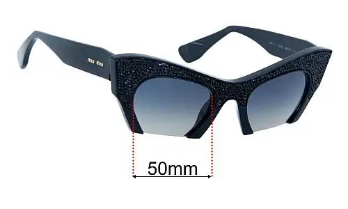 Sunglass Fix Lentes de Repuesto para Miu Miu SMU01Q - 50mm Wide Miu Miu SMU01Q Lentes de Repuesto 50mm wide