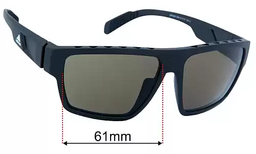 Sunglass Fix Lentes de Repuesto para Adidas SP0008 - 61mm Wide Adidas SP0008 Lentes de Repuesto 61mm wide
