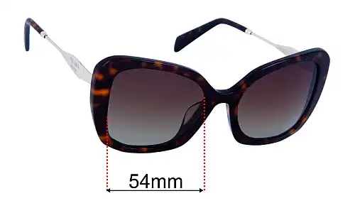 Sunglass Fix Lentes de Repuesto para Prada SPR03Y-F - 54mm Wide Prada SPR03Y-F Lentes de Repuesto 54mm wide
