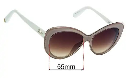 Sunglass Fix Lentes de Repuesto para Christian Dior DiorPromesse1 - 55mm Wide Christian Dior DiorPromesse1 Lentes de Repuesto 55mm wide