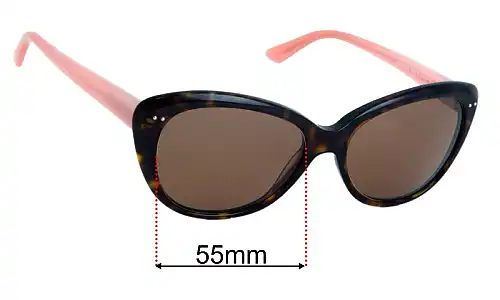 Sunglass Fix Lentes de Repuesto para Kate Spade Angelique/S - 55mm Wide Kate Spade Angelique/S Lentes de Repuesto 55mm wide