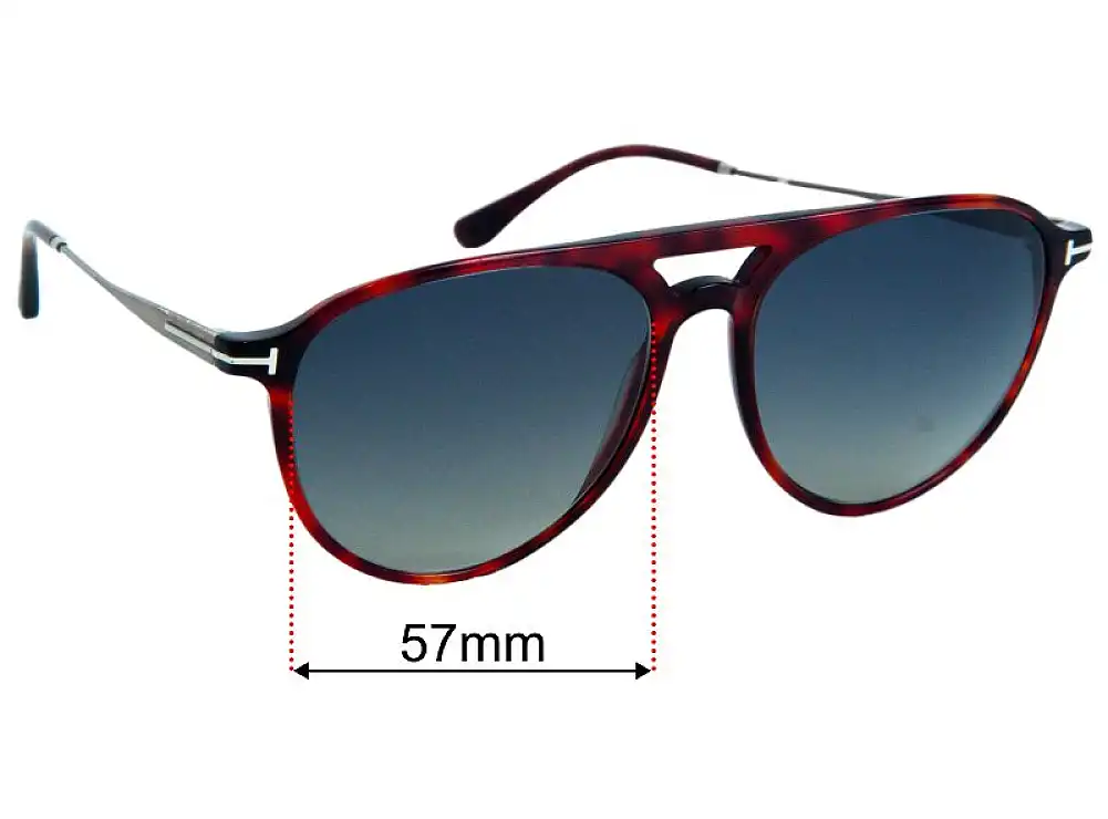 Sunglass Fix Lentes de Repuesto para Tom Ford Carlo-02 TF587 - 57mm Wide Sunglass Fix Lentes de Repuesto para Tom Ford Carlo-02 TF587 - 57mm Wide