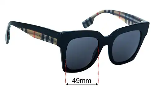Sunglass Fix Lentes de Repuesto para Burberry B 4364 - 49mm Wide Burberry B 4364 Lentes de Repuesto 49mm wide