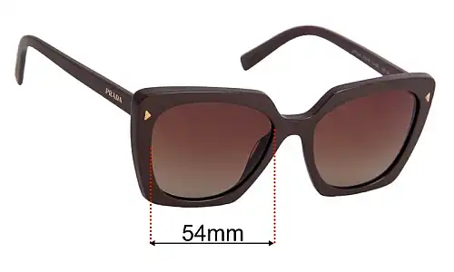 Sunglass Fix Lentes de Repuesto para Prada SPR23Z - 54mm Wide Prada SPR23Z Lentes de Repuesto 54mm wide