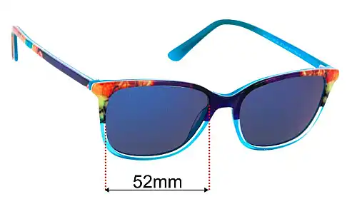 Sunglass Fix Lentes de Repuesto para Bill Bass Dinah - 52mm Wide Bill Bass Dinah Lentes de Repuesto 52mm wide