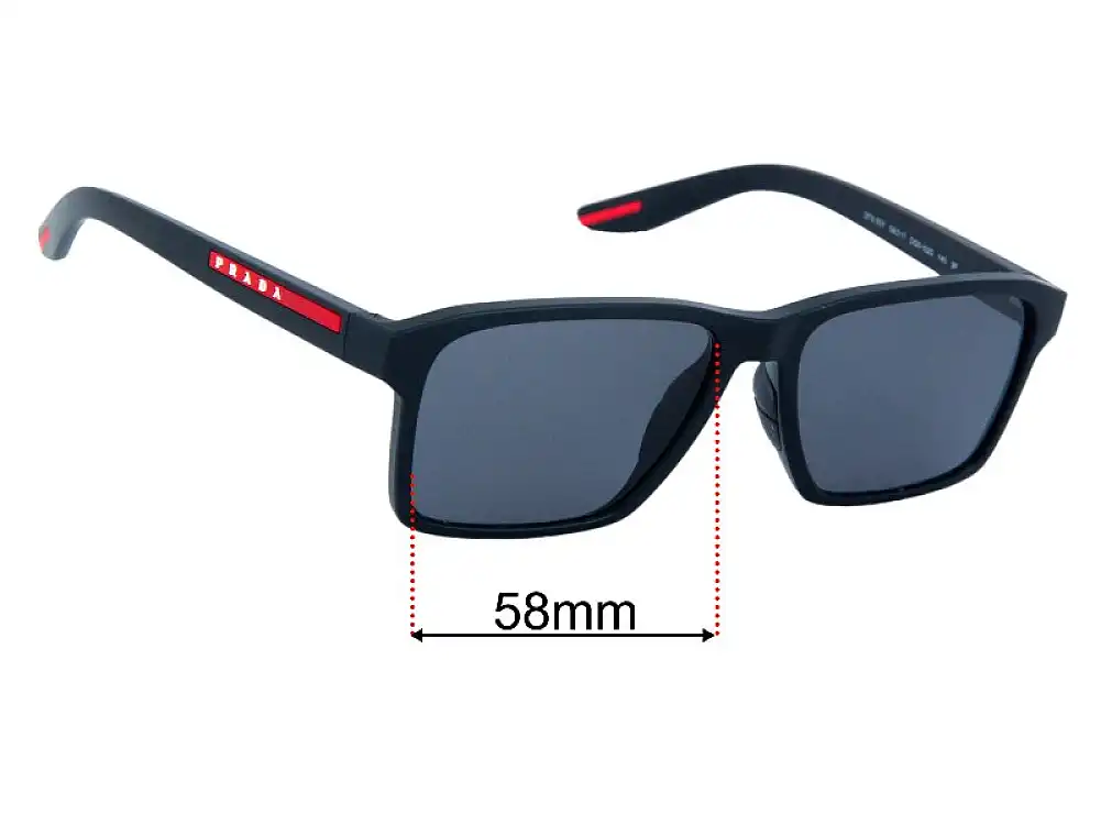Sunglass Fix Lentes de Repuesto para Prada SPS05Y - 58mm Wide Sunglass Fix Lentes de Repuesto para Prada SPS05Y - 58mm Wide