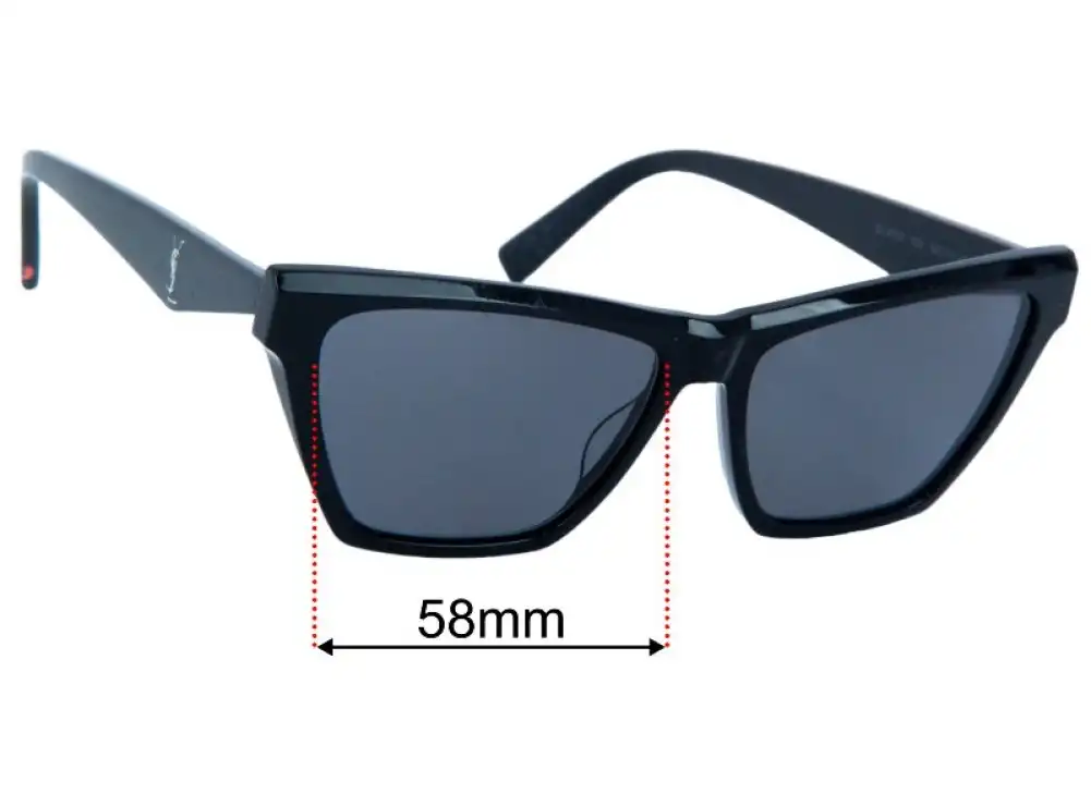 Sunglass Fix Lentes de Repuesto para Saint Laurent SL M103 - 58mm Wide Sunglass Fix Lentes de Repuesto para Saint Laurent SL M103 - 58mm Wide
