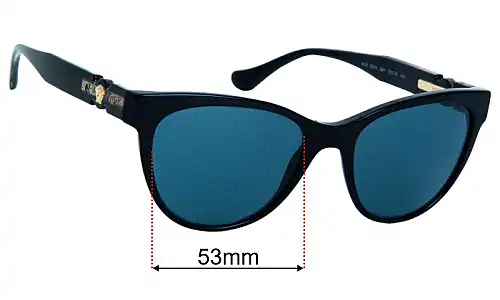Sunglass Fix Lentes de Repuesto para Versace MOD 3304 - 53mm Wide Versace MOD 3304 Lentes de Repuesto 53mm wide