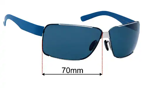 Sunglass Fix Lentes de Repuesto para Porsche P 8580 - 70mm Wide Porsche P 8580 Lentes de Repuesto 70mm wide