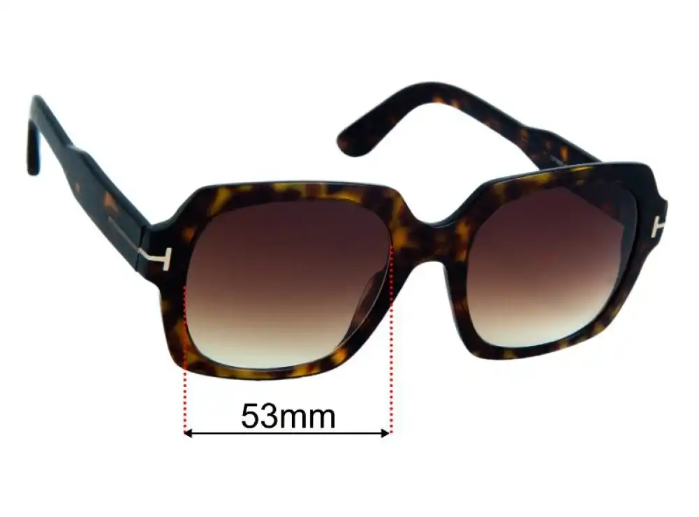 Sunglass Fix Lentes de Repuesto para Tom Ford Autumn TF660 - 53mm Wide Sunglass Fix Lentes de Repuesto para Tom Ford Autumn TF660 - 53mm Wide
