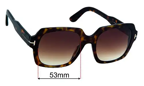 Sunglass Fix Lentes de Repuesto para Tom Ford Autumn TF660 - 53mm Wide Tom Ford Autumn TF660 Lentes de Repuesto 53mm wide