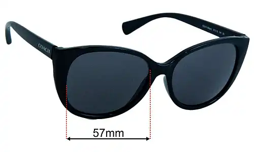 Sunglass Fix Replacement Lenses for Coach HC8087 Faye 57mm Coach HC8087 Faye Replacement Lenses 57mm wide