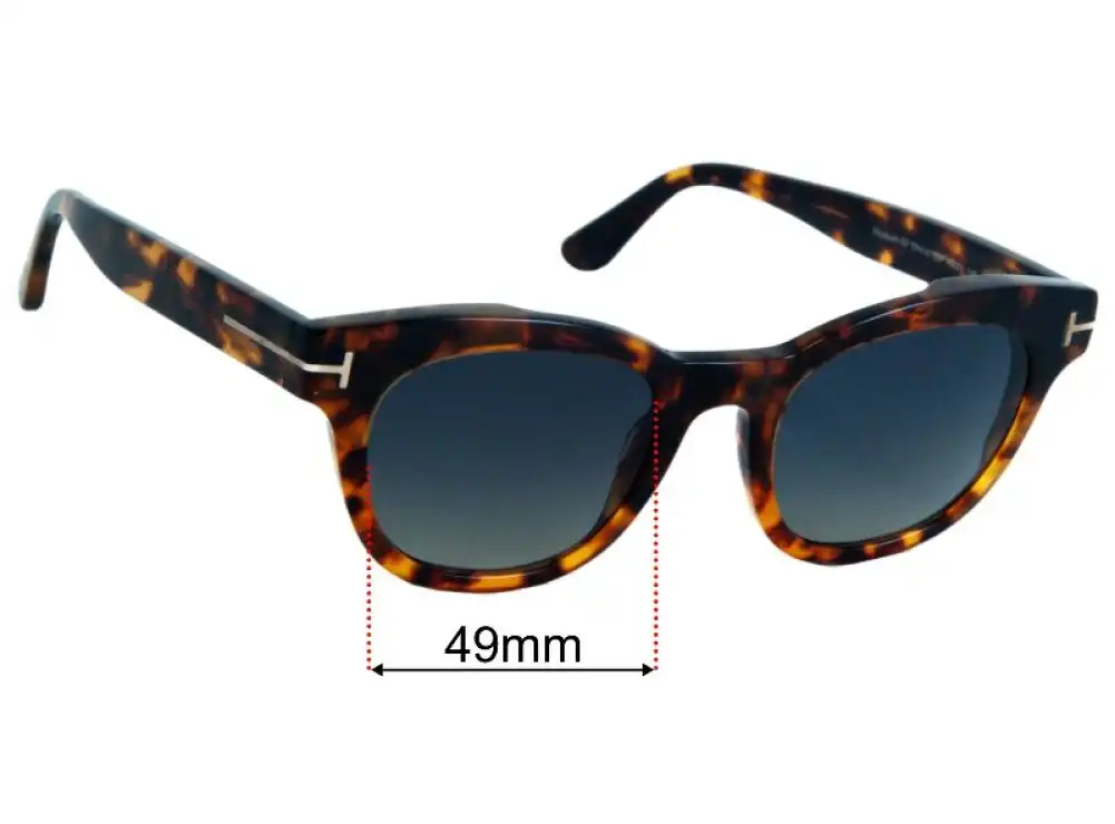 Sunglass Fix Lentes de Repuesto para Tom Ford Elizabeth-02 TF616 - 49mm Wide Sunglass Fix Lentes de Repuesto para Tom Ford Elizabeth-02 TF616 - 49mm Wide