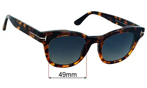 Sunglass Fix Lentes de Repuesto para Tom Ford Elizabeth-02 TF616 - 49mm Wide Tom Ford Elizabeth-02 TF616 Lentes de Repuesto 49mm wide