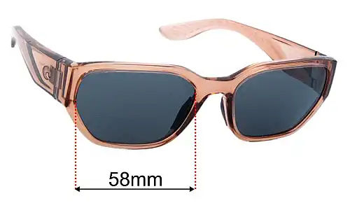 Sunglass Fix Lentes de Repuesto para Costa Del Mar Clemente - 58mm Wide Costa Del Mar Clemente Lentes de Repuesto 58mm wide