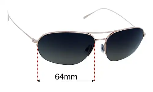 Sunglass Fix Lentes de Repuesto para Oliver Peoples OV1304S Kondor - 64mm Wide Oliver Peoples OV1304S Kondor Lentes de Repuesto 64mm wide