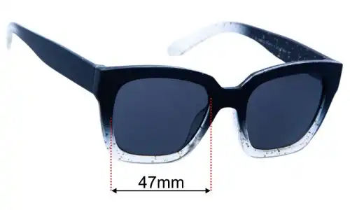 Sunglass Fix Lentes de Repuesto para Foster Grant Puffy G - 47mm Wide Foster Grant Puffy G Lentes de Repuesto 47mm wide