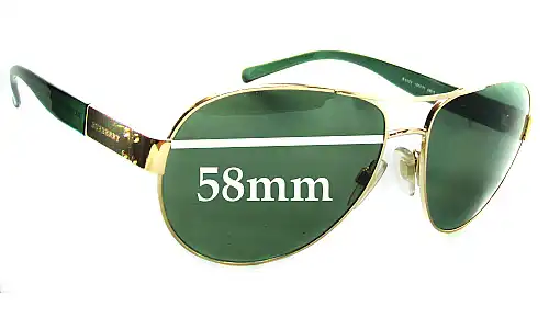 Sunglass Fix Lentes de Repuesto para Burberry B 3022 - 58mm Wide Sunglass Fix Lentes de Repuesto para Burberry B 3022 - 58mm Wide
