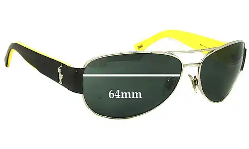 Sunglass Fix Lentes de Repuesto para Polo Polo PH 3049 - 64mm Wide Polo Polo PH 3049 Lentes de Repuesto 64mm wide