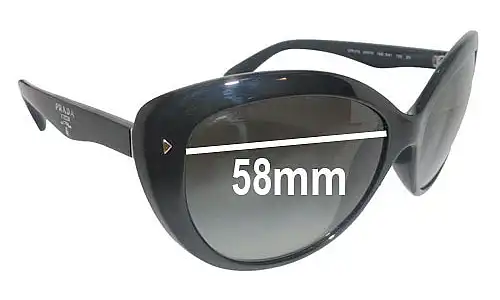 Sunglass Fix Lentes de Repuesto para Prada SPR21N - 58mm Wide Sunglass Fix Lentes de Repuesto para Prada SPR21N - 58mm Wide