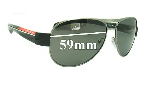 Sunglass Fix Lentes de Repuesto para Prada SPS51L & PS51LS - 59mm Wide Prada SPS51L & PS51LS Lentes de Repuesto 59mm wide