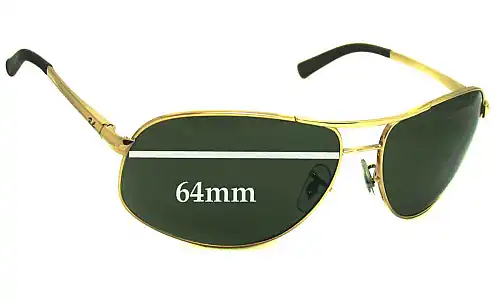 Sunglass Fix Lentes de Repuesto para Ray-Ban RB3387 - 64mm Wide Ray-Ban RB3387 Lentes de Repuesto 64mm wide