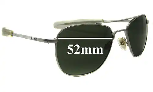 Sunglass Fix Lentes de Repuesto para Randolph Engineering RE USA - 52mm Wide Randolph Engineering RE USA Lentes de Repuesto 52mm wide