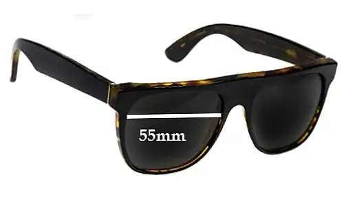 Sunglass Fix Lentes de Repuesto para Retro Super Future Flat Top Wayfarer - 55mm Wide Retro Super Future Flat Top Wayfarer Lentes de Repuesto 55mm wide